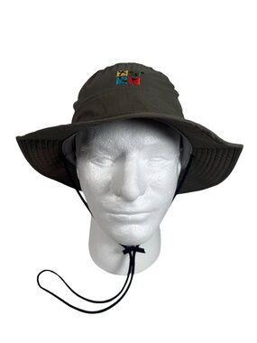Vintage BIGX Wide Brim Boonie Sun Hat Hiking Fishing Camping Chin Strap